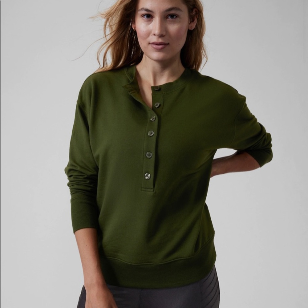 NWT Athleta Balance Henley Sweatshirt